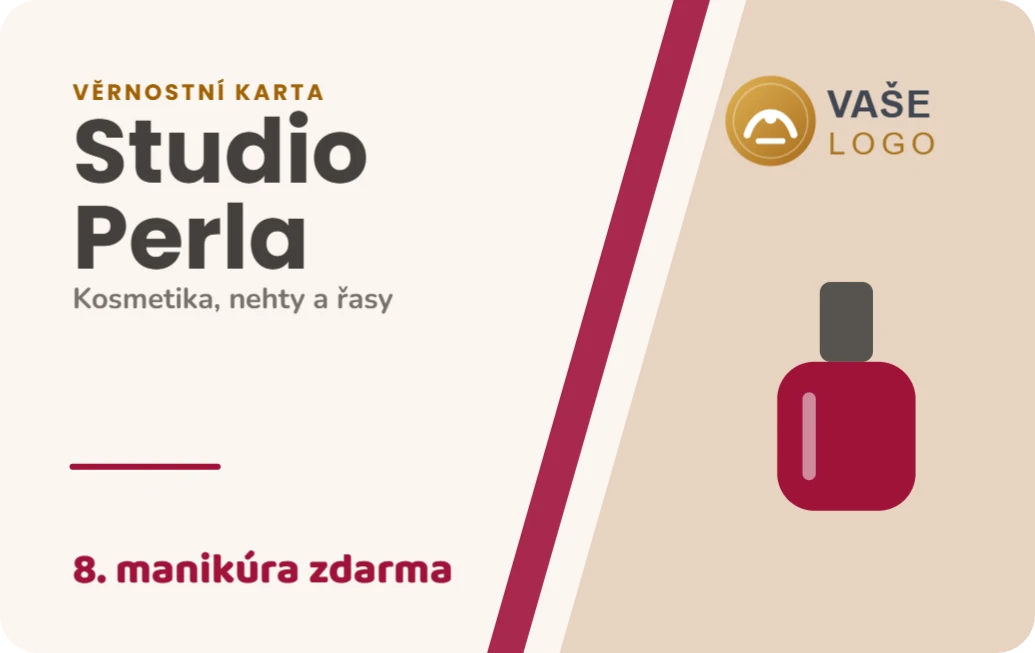 Věrnostní karta kosmetického salonu, ukázka karty