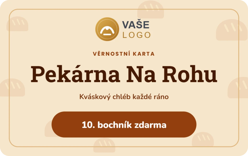 Věrnostní karta pekárny, ukázka karty