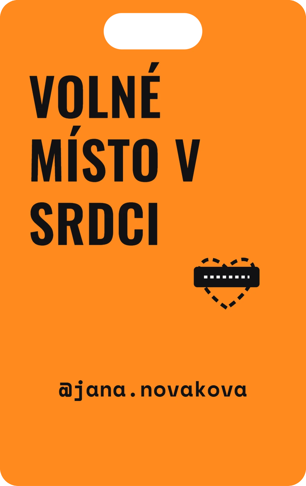 Volné místo v srdci, ukázka karty